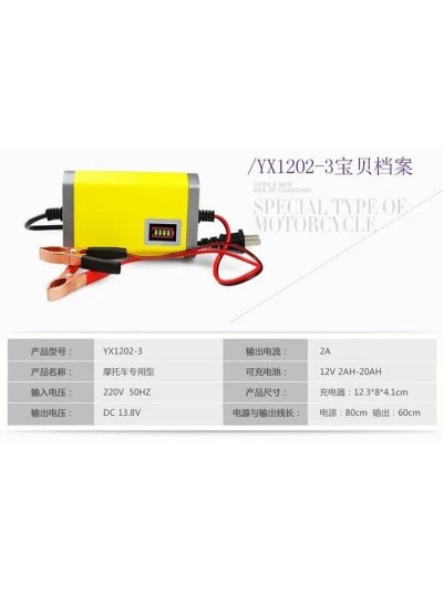 Charger Aki Portable 12V/2A